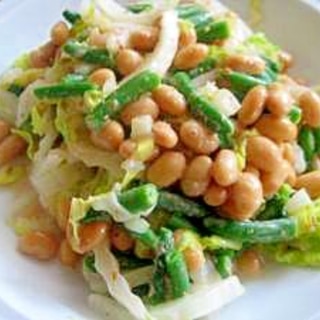 野菜が足りない時に、白菜の大豆サラダ